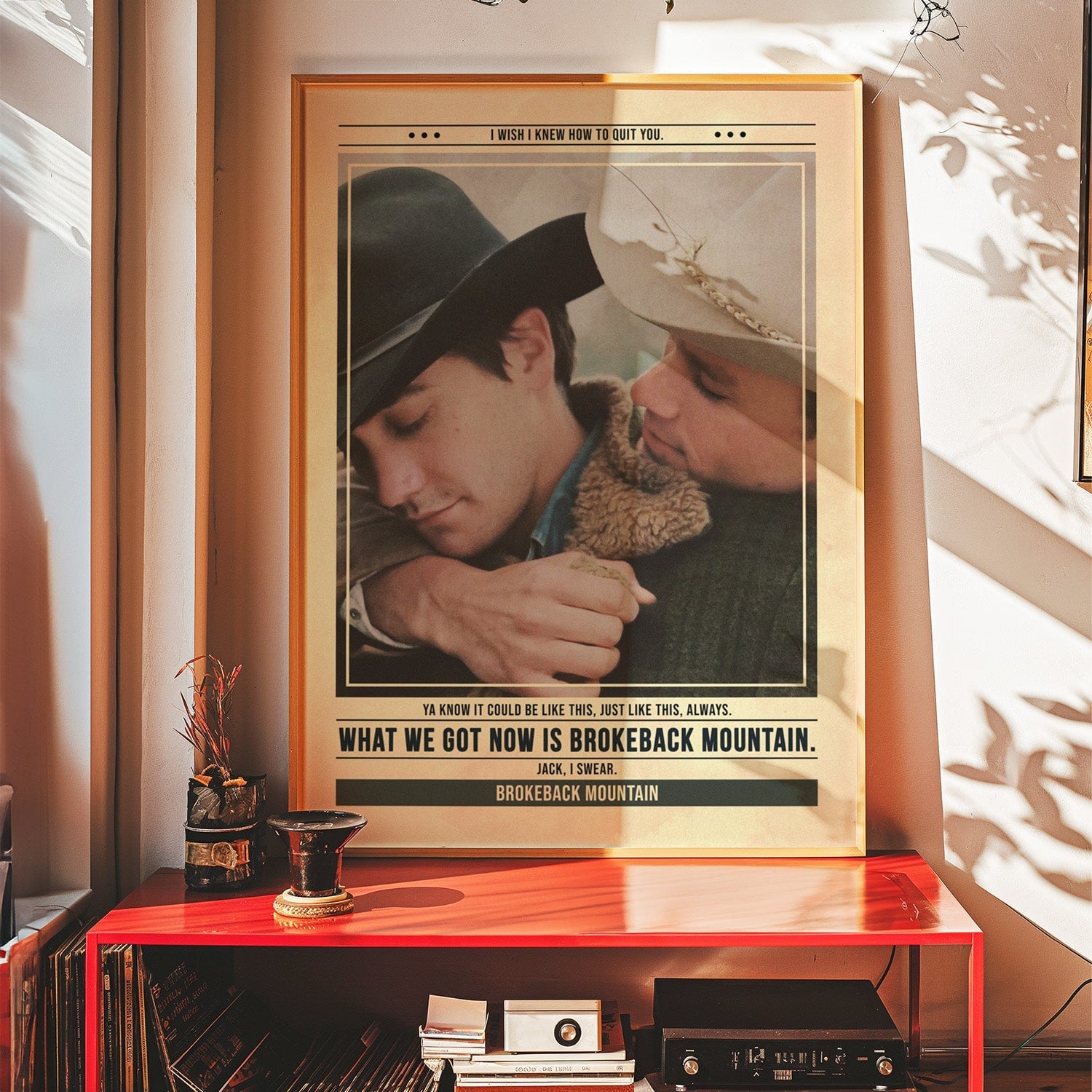 Still image of wall art print for Brokeback Mountain movie. 