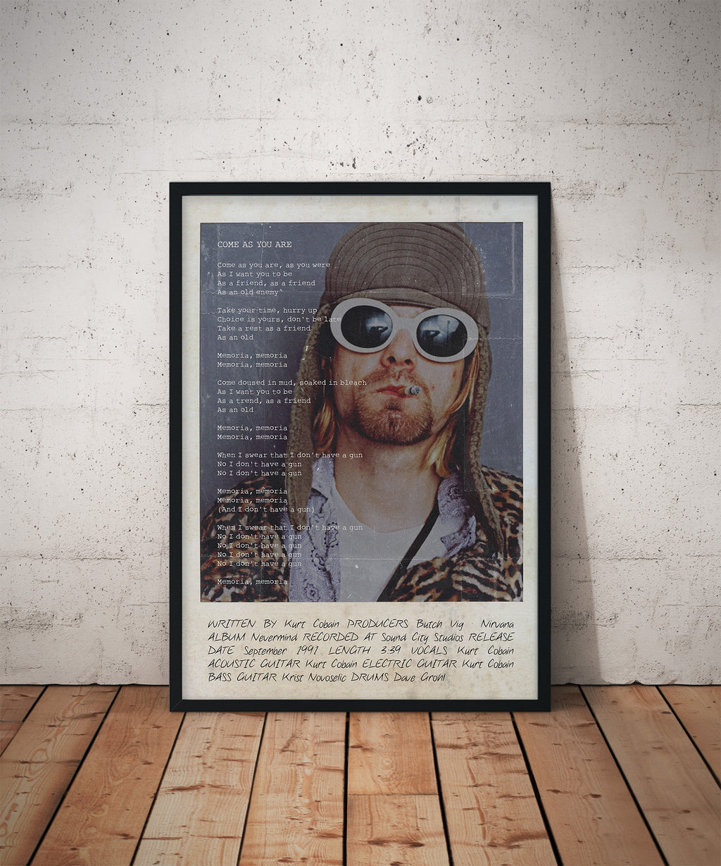 Kurt Cobain | Nirvana Lyrics Print