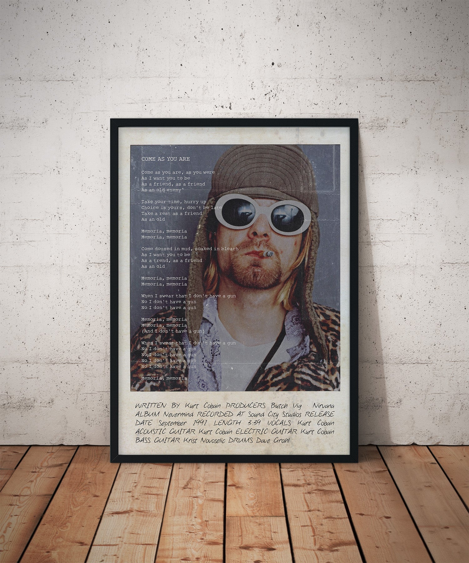 Kurt Cobain | Nirvana Lyrics Print