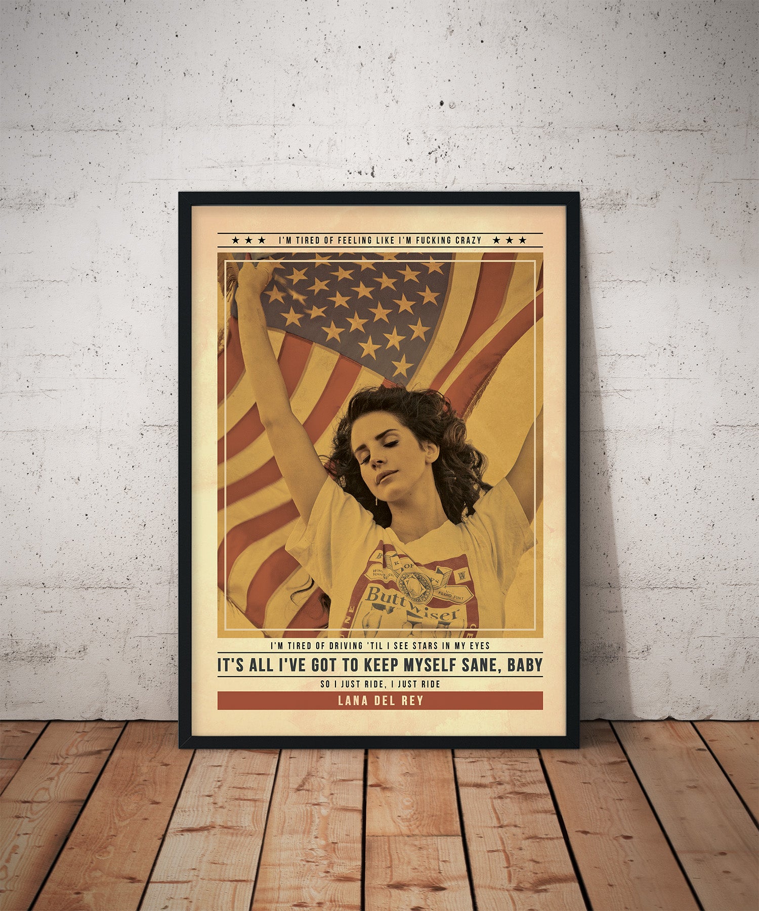 Lana Del Rey Wall Art | Ride Quote Print